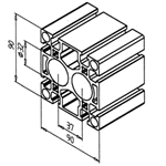 T-Slotted Aluminum Profile 90x90S