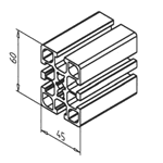 Aluminum Profile 45x60 F