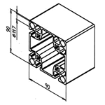 Tear Away T-Slot Profile 90x90 2G