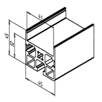 Cable Track Profile 45x45 R