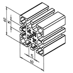 T-Slotted Aluminum Extrusion 60x60 F
