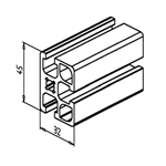 Modular Aluminum Profile 45x32 F