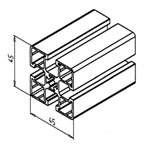 T-Slotted Aluminum Profile 45x45 UL