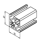 Structural Aluminum Profile 32x32 UL