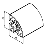 Corner Round Profile 45R90