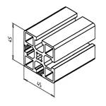 Tear Away T-Slot Profile 45x45 2G