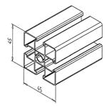 Stainless Profile 45x45 VA
