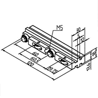 T-Slot Door Guide With Ball Bearings