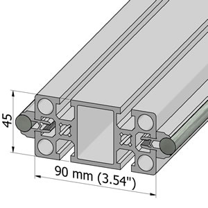 T-Slotted Linear Guide 45x90