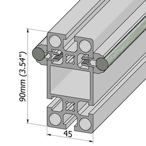 T-Slotted Linear Guide 45x90
