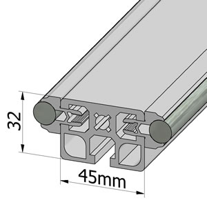 Aluminum Profile 45x32 With Linear Bearings