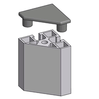 45/45 Deg Aluminum Extrusion End Cap