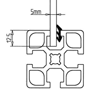 T-slot gasket for 5mm panels