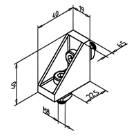 T-Slotted Aluminum Gusset 19mm