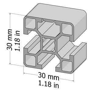 20.1068/0 Profilé aluminium 30x30 rainure 8mm MiniTec