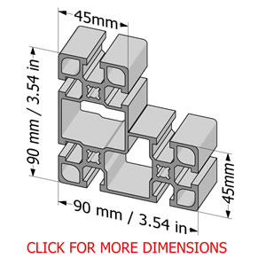 90x90 L Heavy Duty Structural Aluminum Profile For Robust