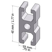 T-Slotted Profile 19x45