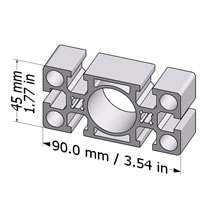 Aluminum Extrusion 45x90 S