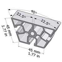 Profile 45x45 x 22.5 Degree