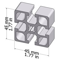 T-Slotted Aluminum Profile 45x45 F