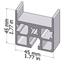 Cable Track Profile 45x45 R