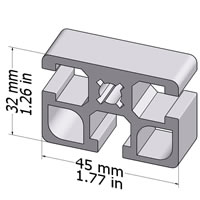 Modular Aluminum Profile 45x32 F