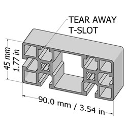 45x90 2G T-slotted Aluminum Profile