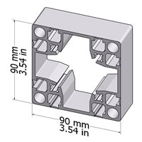 Tear away T-slot Profile 90x90G