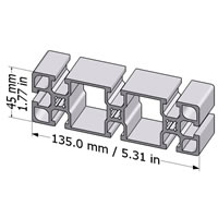 Standard Structural Aluminum Profile 45x135 F