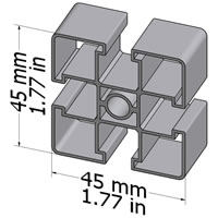 Stainless Profile 45x45 VA