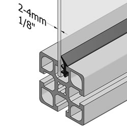 T-slot gasket for 4mm panels