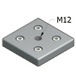M12 Base plate for MiniTec 90 R 90 T-Slotted Aluminum Extrusion