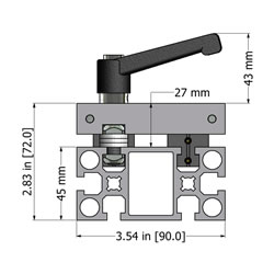 Linear guide with UHMW bearings for t-slotted aluminum