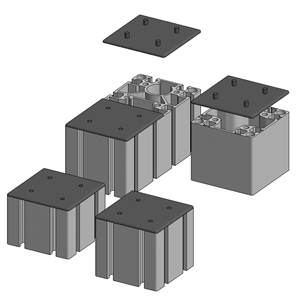 90x90 Aluminum Extrusion End Cap