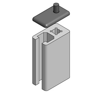 19x32 Aluminum Extrusion End Cap