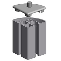 45R90 Degree Aluminum Extrusion End Cap