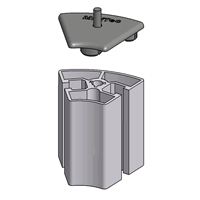 45 R 45 Degree T-Slotted Extrusion End Cap