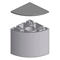 90 R 90 Degree T-Slotted Extrusion End Cap