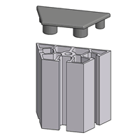 45x45x22.5 Deg Aluminum Extrusion End Cap