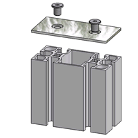 Bolt On Aluminum End Cap For 45x90 Profile