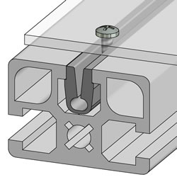 Attach panels to t-slots without nuts