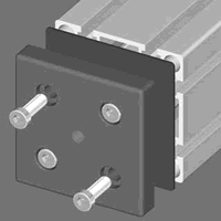 Pneumatic Cover Plate With Gasket For 90x90 Profile