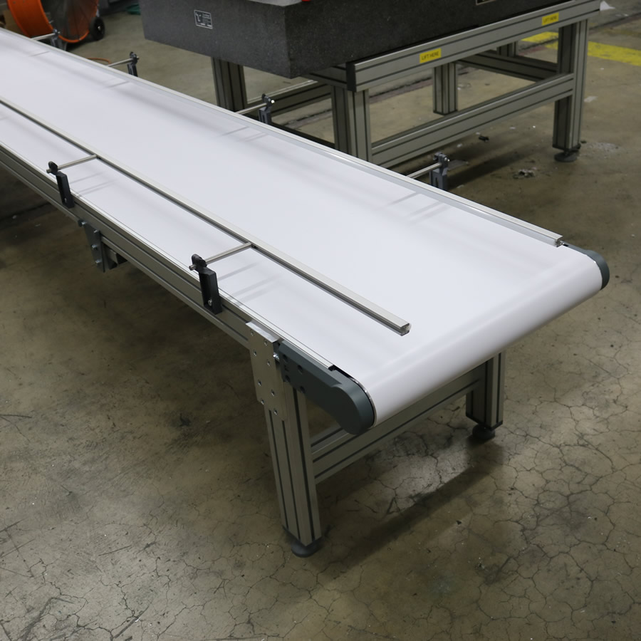 Conveyor With Snake Skin Belt & Side Guides 1