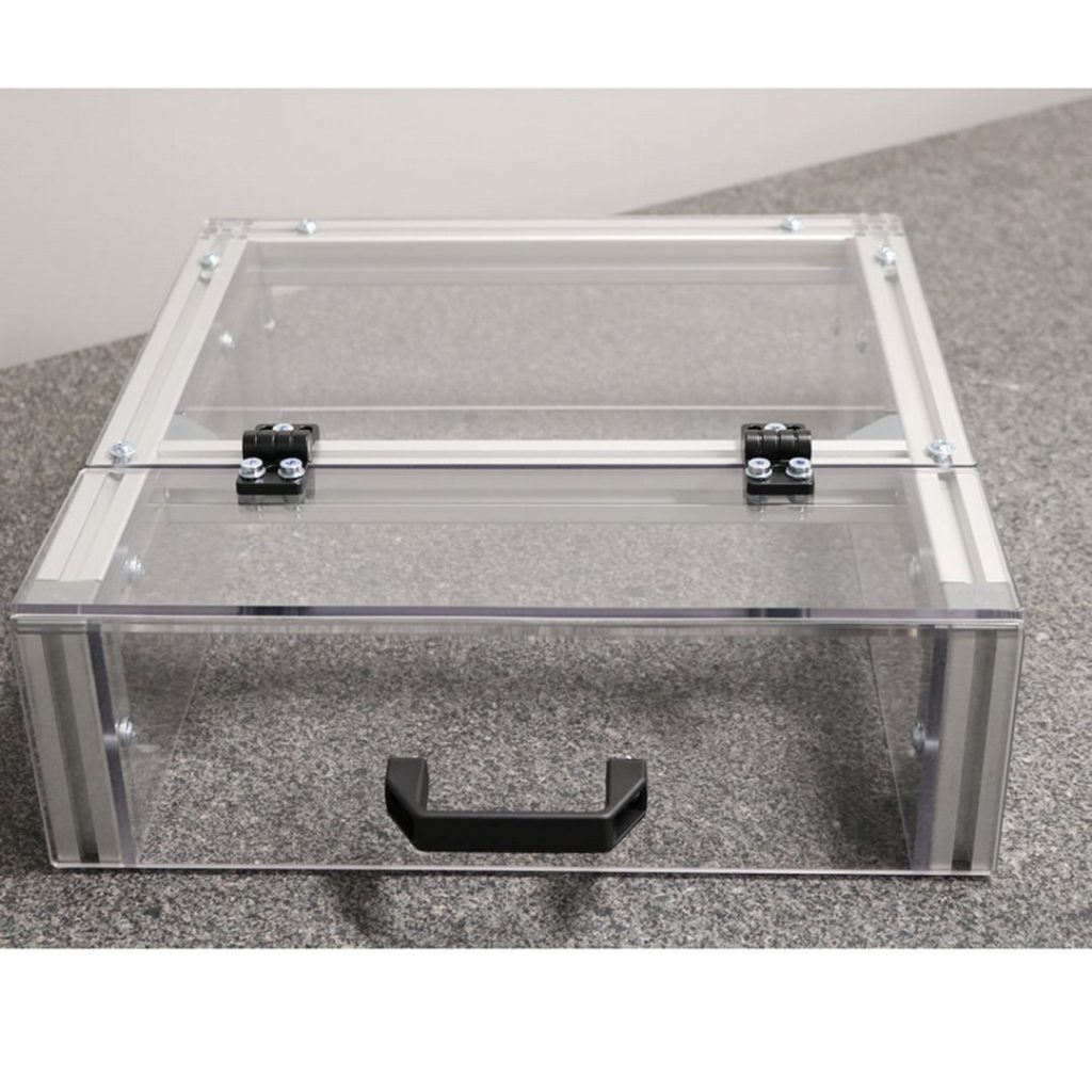Enclosure With Bent Polycarbonate Door Closed