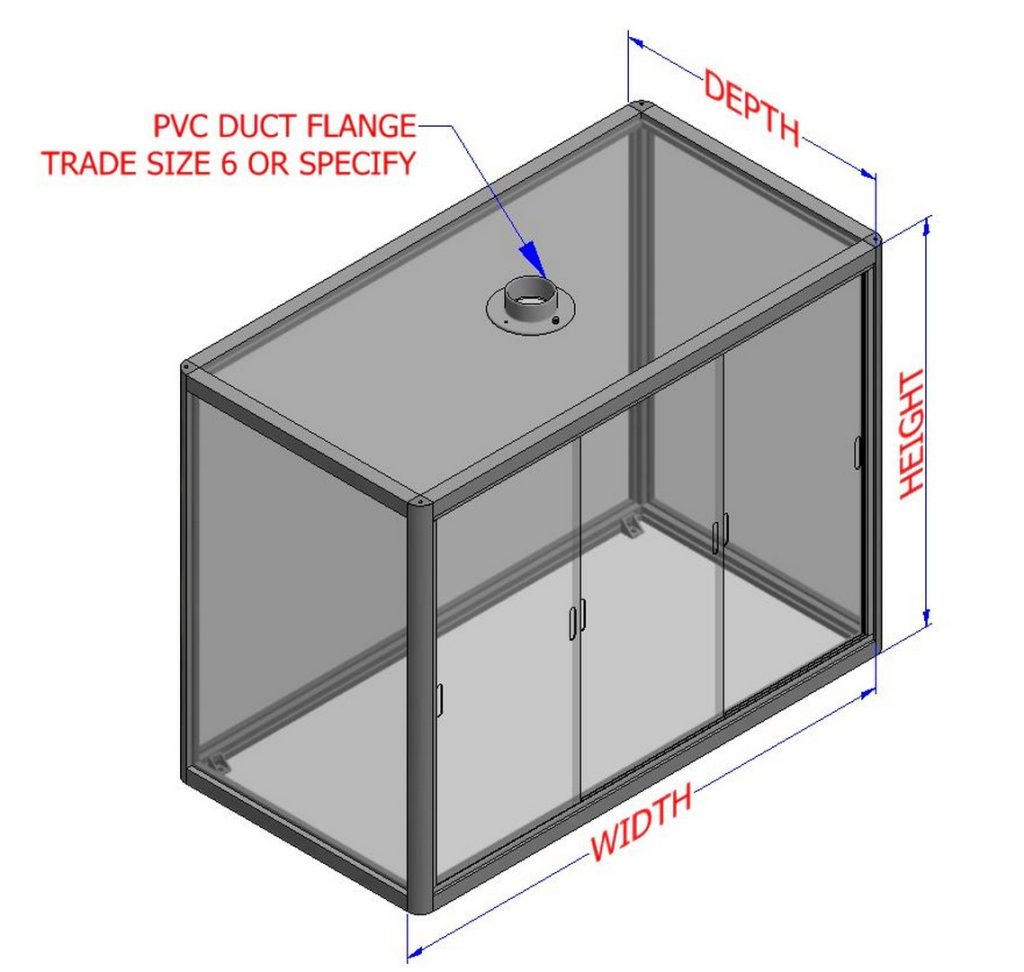GUARD WITH TRIPLE SLIDING DOORS