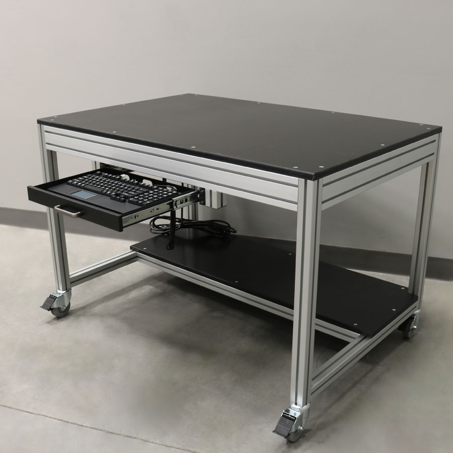 Table With Keyboard Tray & Power Strip 1