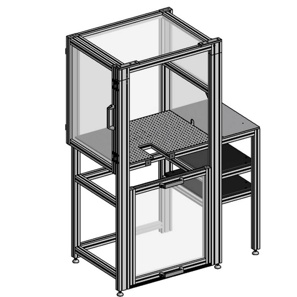 WORKSTATION WITH INTEGRATED GUARDING