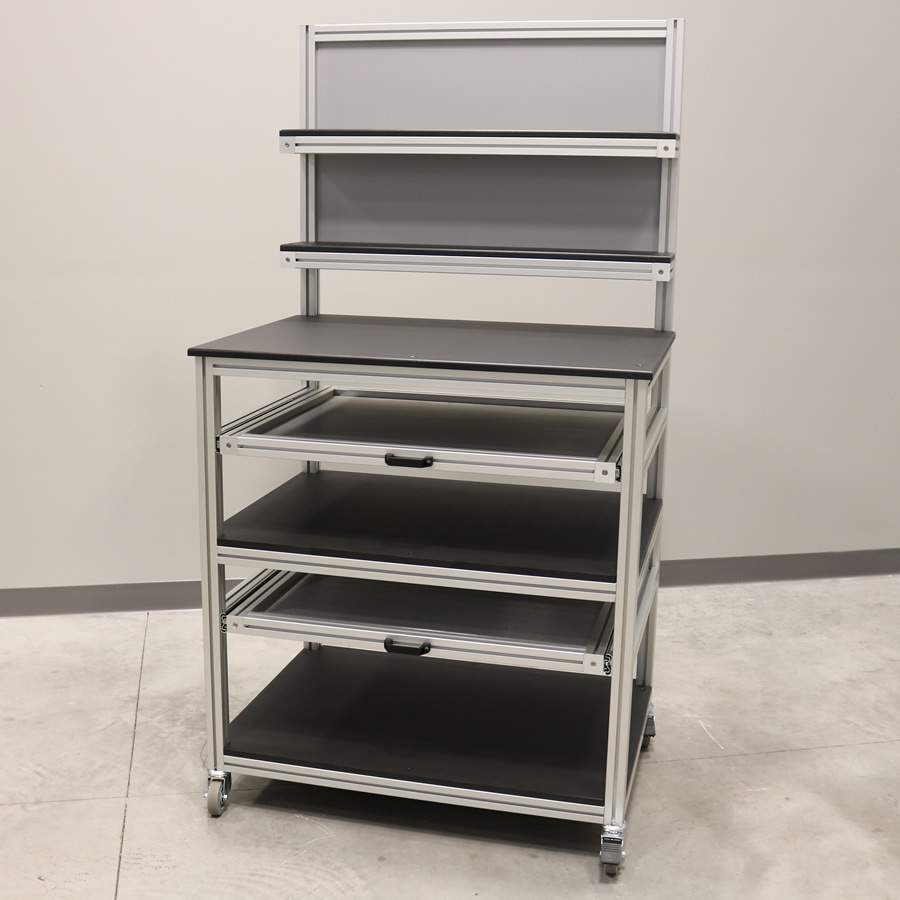 Workstation With Slide Out Shelves 1